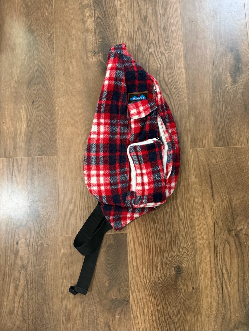 Kavu Red Black White Plaid Sling Bag - Men's Crossbody